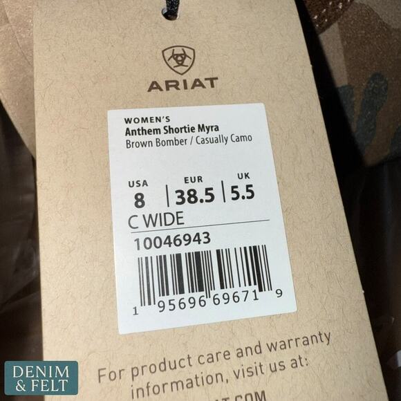 Ariat Anthem Shortie Myra Camo Pink Trim Women’s Western Boots Size 8 Wide - Picture 8 of 11